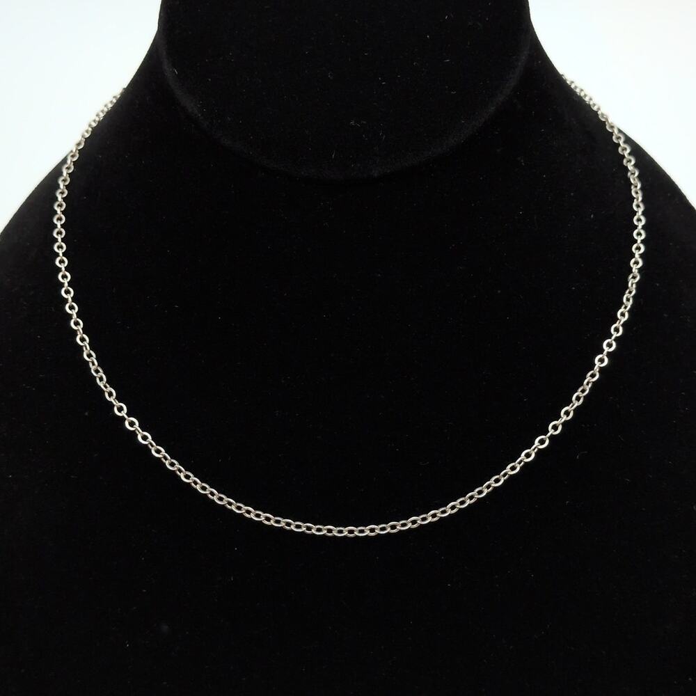 Sterling Silver 925 Cable Chain Necklace Minimalist Classic 16.75in 2.2mm 3.44g